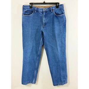 Duluth Trading Co Flannel Lined Jeans Men's 40x30 Blue Straight Leg Workwear